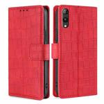 For Rakuten Hand 5G Skin Feel Crocodile Magnetic Clasp Leather Phone Case(Red)