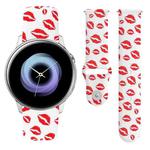 For Samsung Galaxy Active2 20mm Reverse Buckle Printed Silicone Watch Band(Red Lips)