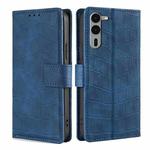 For Fujitsu Arrows We2 Plus Skin Feel Crocodile Magnetic Clasp Leather Phone Case(Blue)