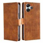 For Redmi 13 4G Skin Feel Crocodile Magnetic Clasp Leather Phone Case(Brown)