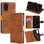For Redmi A5 4G 171.7mm Skin Feel Crocodile Magnetic Clasp Leather Phone Case(Brown)