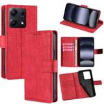 For Redmi Note 14S 4G Skin Feel Crocodile Magnetic Clasp Leather Phone Case(Red)