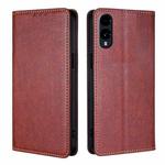 For Fujitsu Arrows We2 Gloss Oil Solid Color Magnetic Leather Phone Case(Brown)