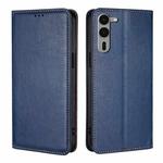 For Fujitsu Arrows We2 Plus Gloss Oil Solid Color Magnetic Leather Phone Case(Blue)