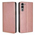 For Fujitsu Arrows We2 Plus Gloss Oil Solid Color Magnetic Leather Phone Case(Rose Gold)