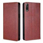 For Rakuten Hand 5G Gloss Oil Solid Color Magnetic Leather Phone Case(Brown)