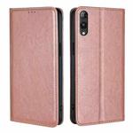 For Rakuten Hand 5G Gloss Oil Solid Color Magnetic Leather Phone Case(Rose Gold)