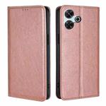 For Redmi 13 4G Gloss Oil Solid Color Magnetic Leather Phone Case(Rose Gold)