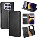 For Redmi Note 14 Pro 4G Gloss Oil Solid Color Magnetic Leather Phone Case(Black)
