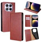 For Redmi Note 14 Pro 4G Gloss Oil Solid Color Magnetic Leather Phone Case(Brown)