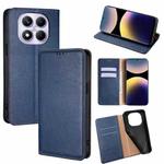 For Redmi Note 14 Pro 4G Gloss Oil Solid Color Magnetic Leather Phone Case(Blue)