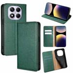 For Redmi Note 14 Pro 4G Gloss Oil Solid Color Magnetic Leather Phone Case(Green)