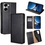 For Redmi Turbo 4 Gloss Oil Solid Color Magnetic Leather Phone Case(Black)