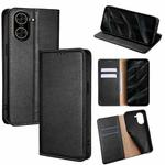 For Redmi A5 4G 171.7mm Gloss Oil Solid Color Magnetic Leather Phone Case(Black)