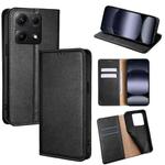 For Redmi Note 14S 4G Gloss Oil Solid Color Magnetic Leather Phone Case(Black)