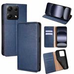 For Redmi Note 14S 4G Gloss Oil Solid Color Magnetic Leather Phone Case(Blue)