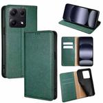 For Redmi Note 14S 4G Gloss Oil Solid Color Magnetic Leather Phone Case(Green)