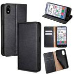 For ZTE Kantan Sumaho 4 A402ZT Gloss Oil Solid Color Magnetic Leather Phone Case(Black)