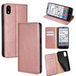 For ZTE Kantan Sumaho 4 A402ZT Gloss Oil Solid Color Magnetic Leather Phone Case(Rose Gold)