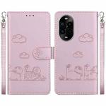 For Huawei nova 13 Pro Cute Cats RFID Leather Phone Case(Rose Gold)