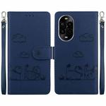 For Huawei nova 13 Pro Cute Cats RFID Leather Phone Case(Blue)