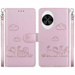 For Huawei nova 14 Cute Cats RFID Leather Phone Case(Rose Gold)