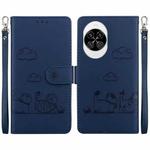 For Huawei nova 14 Cute Cats RFID Leather Phone Case(Blue)