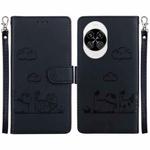 For Huawei nova 14 Cute Cats RFID Leather Phone Case(Black)