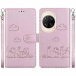 For Huawei nova 14 Ultra Cute Cats RFID Leather Phone Case(Rose Gold)