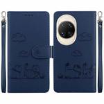 For Huawei nova 14 Ultra Cute Cats RFID Leather Phone Case(Blue)