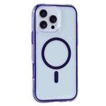 For iPhone 16 Pro Max Vacuum Airbag Y2 Series Transparent MagSafe Magnetic Phone Case(Purple)