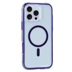 For iPhone 16 Pro Vacuum Airbag Y2 Series Transparent MagSafe Magnetic Phone Case(Purple)