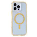 For iPhone 16 Pro Vacuum Airbag Y2 Series Transparent MagSafe Magnetic Phone Case(Yellow)