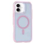 For iPhone 16 Plus Vacuum Airbag Y2 Series Transparent MagSafe Magnetic Phone Case(Pink)