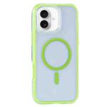 For iPhone 16 Vacuum Airbag Y2 Series Transparent MagSafe Magnetic Phone Case(Fluorescent Green)