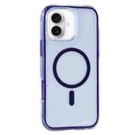 For iPhone 16 Vacuum Airbag Y2 Series Transparent MagSafe Magnetic Phone Case(Purple)