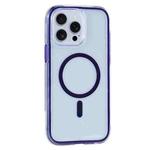 For iPhone 15 Pro Max Vacuum Airbag Y2 Series Transparent MagSafe Magnetic Phone Case(Purple)