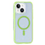 For iPhone 15 Vacuum Airbag Y2 Series Transparent MagSafe Magnetic Phone Case(Fluorescent Green)