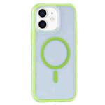 For iPhone 12 / 12 Pro Vacuum Airbag Y2 Series Transparent MagSafe Magnetic Phone Case(Fluorescent Green)