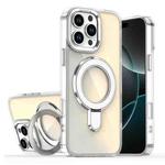 For iPhone 16 Pro Plating Gradient Discolor MagSafe Holder Phone Case(Transparent)