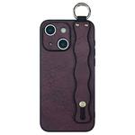 For iPhone 15 Wavy Wristband Bracket TPU Phone Case(Wine Red)