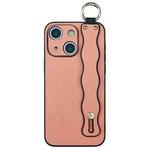 For iPhone 13 Wavy Wristband Bracket TPU Phone Case(Pink)