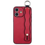 For iPhone 12 Wavy Wristband Bracket TPU Phone Case(Red)