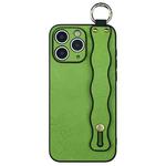 For iPhone 11 Pro Max Wavy Wristband Bracket TPU Phone Case(Green)