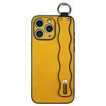 For iPhone 11 Pro Max Wavy Wristband Bracket TPU Phone Case(Yellow)