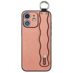 For iPhone 11 Wavy Wristband Bracket TPU Phone Case(Pink)