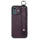 For iPhone 11 Wavy Wristband Bracket TPU Phone Case(Wine Red)