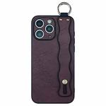 For iPhone 11 Pro Wavy Wristband Bracket TPU Phone Case(Wine Red)