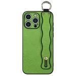 For iPhone 16 Pro Wavy Wristband Bracket TPU Phone Case(Green)