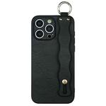 For iPhone 16 Pro Wavy Wristband Bracket TPU Phone Case(Black)